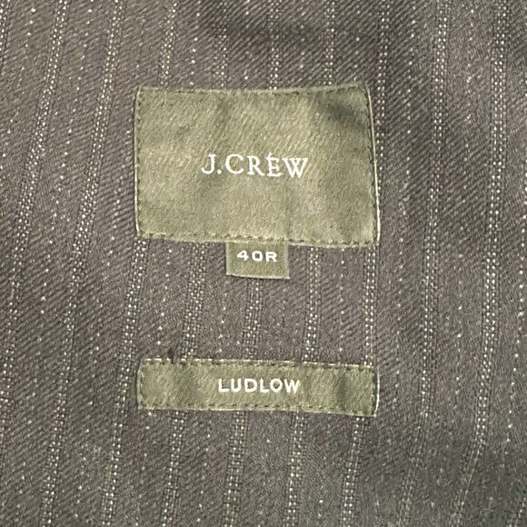 J Crew Ludlow Blazer Mens Size 40R Striped Navy Blue Wool Cotton D305180 - Picture 9 of 13